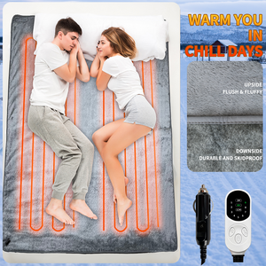 Chăn điện ô tô 12V chất liệu flannel, 9 mức nhiệt, điều chỉnh nhiệt độ, giặt máy được, chất liệu polyester - Product Image 2