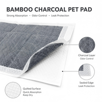 Tapis d'apprentissage pour chiens en charbon de bambou PE jetables, anti-odeur, écologiques, imperméables et anti-fuites, pour l'intérieur, directement de l'usine