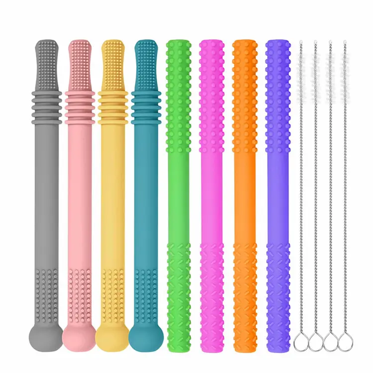 Food Grade Hollow Teether Tubes, Silicone Baby Teething Toys