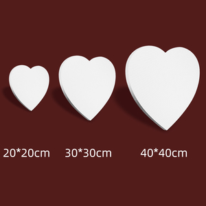 Xin Bowen haute qualité 280gsm 100% coton <span class=keywords><strong>toile</strong></span> d'art acrylique en forme de <span class=keywords><strong>coeur</strong></span> vierge pour peinture et dessin - Product Image 3