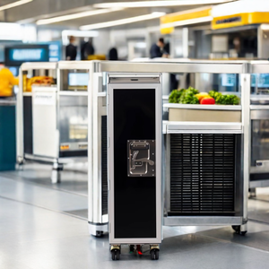 Bon marché Atlas Airline Aviation <span class=keywords><strong>Avion</strong></span> <span class=keywords><strong>Avion</strong></span> Traiteur Galley Repas Nourriture Boisson Déchets Service des ordures Chariot à moitié pleine grandeur - Product Image 3