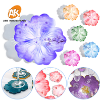 AK Craft Alat Kerajinan Sakura Cetakan Silikon Epoksi Resin Coaster Bunga Kelopak untuk DIY Nampan Hidangan Penutup Kue Pernikahan