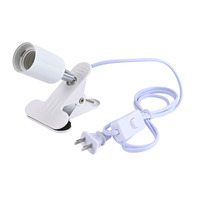 Douille de lampe à vis E26/E27 en PVC avec pince, tête pivotante universelle 350°, interrupteur à pédale, prise standard UE à deux broches, vente en gros