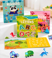 Nuevas llegadas al por mayor: Libro de pegatinas personalizado reutilizable de tapa dura con animales y dinosaurios, juguetes educativos silenciosos para niños pequeños