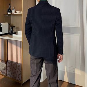 <span class=keywords><strong>Traje</strong></span> Slim Italiano a Rayas para <span class=keywords><strong>Hombre</strong></span> de YZ Factory <span class=keywords><strong>Outlet</strong></span>, Atuendo Formal Premium para Bodas, Novios y Negocios - Product Image 6