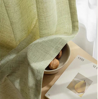 Voilages plissés couleur sauge clair en polyester/lin écologiques pour fenêtre française, idéaux pour salon moderne et chambre à coucher – Vente directe usine