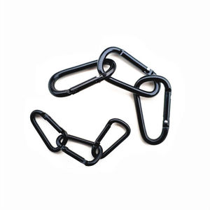 คาราบิเนอร์ชนิด D 6 4 อลูมิเนียมอัลลอยด์สีดำ ตะขอเกี่ยวกระเป๋าเป้สะพายหลัง เคลือบด้วยไฟฟ้า - Product Image 2