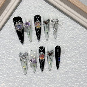 Y2K เคลือบเล็บปลอมสำหรับนิ้วแผ่นติดเล็บปลอมให้ความเย็นเหมาะกับการใช้เป็นเครื่องเทศชั้นสูงแบบดั้งเดิม - Product Image 3