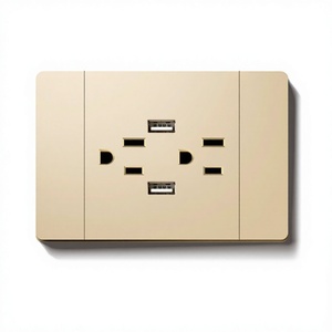 Caja de enchufes de doble orificio con toma de tierra, panel de enchufes estándar americano, carga rápida USB, toma de pared estándar americana de 110V 15A - Product Image 6