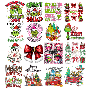 Transferts DTF de couleur vive, étiquettes durables, <span class=keywords><strong>film</strong></span> DTF, autocollants <span class=keywords><strong>en</strong></span> vinyle DTF, motifs de transferts DTF <span class=keywords><strong>Grinch</strong></span> prêts à être pressés sur un t-shirt - Product Image 6