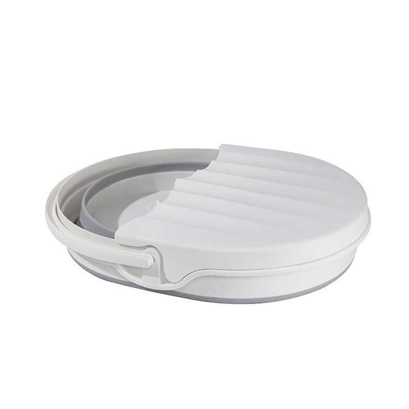 Oval white [Foldable with built-in massage cover]
