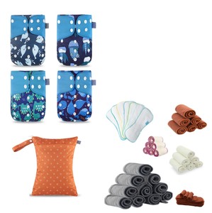 CE Fournisseur Ensemble de <span class=keywords><strong>4</strong></span> Pcs Couches Étanches Pul Suede Couches Lavables Couches Réutilisables pour Bébé - Product Image 5