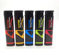Briquet piézoélectrique noir de luxe, best-seller, en plastique, coupe-vent, pour cigarettes