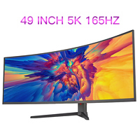 Monitor Curvo para Juegos LED de 49 Pulgadas, Pantalla Ancha 5K, Resistente a Desgarros, HDR, Frecuencia de Actualización de 165 Hz, Pantalla Dividida PBP, Tipo de Panel HVA, DP65W