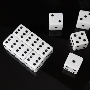Dados acrílicos de esquina recta para juegos educativos o de casino, 6d, <span class=keywords><strong>25mm</strong></span>, blanco, punto negro, fabricante profesional, venta al por mayor - Product Image 5