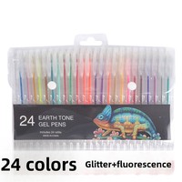 Stylo Gel Transfrontalier 48 Couleurs Fluorescentes Permanentes Pastel à l'Eau, Ensemble en Plastique, Pointe Balle 0.8mm, Blanc Brume, Stylo Marqueur Graffiti