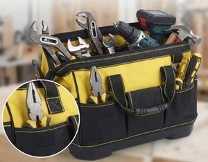 Sac de rangement d'outils de grande capacité, résistant à l'usure, sangle d'épaule réglable, boîte à outils multi-poches, fourre-tout à large ouverture pour instruments - Product Image 4