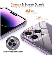 Étui de téléphone transparent en TPU antichoc de luxe pour iPhone 16 15 14 13 12 11 Pro Max Mini X XR Xs 7 8 Plus SE, coque souple transparente
