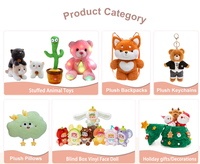 Mini porte-clés en peluche doux de 12 cm, ours en peluche de dessin animé, jouet pendentif pour sac à dos