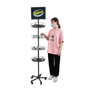 New Fashion Retail Store 360 Rotatable Metal Beverage Drink Display Stand Factory