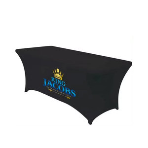 Couverture de <span class=keywords><strong>table</strong></span> en spandex extensible de 6 pieds imprimée sur mesure pour les tables publicitaires pliantes rectangulaires standard, protecteur de nappe ajusté - Product Image 3