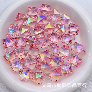 Perles Pendentifs Cubes d'Eau Facettés en Cristal 16mm, Forme Pyramide, Effet Irisé UV, Accessoires DIY pour Breloques de Voiture, Bijoux Unisexe - Product Image 4