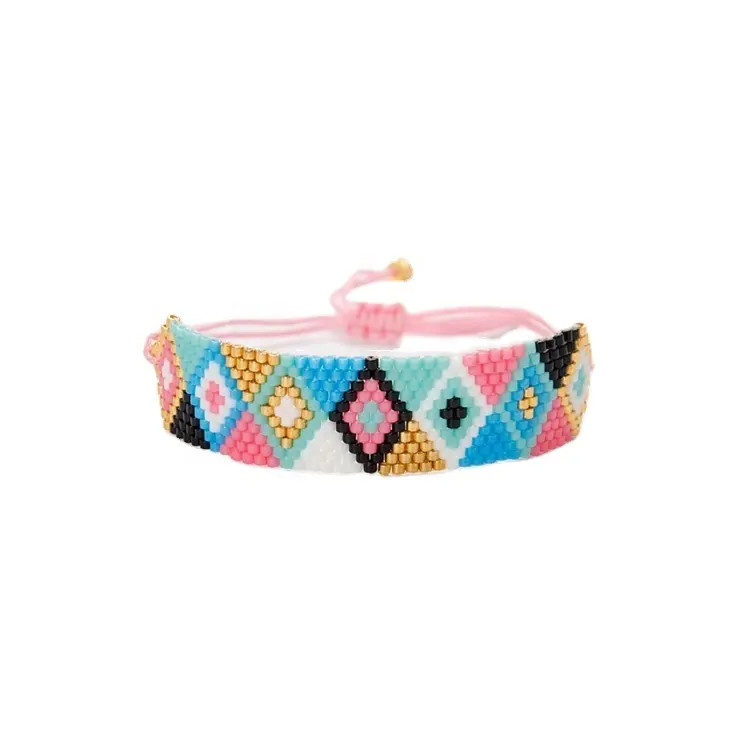 Braccialetto miyuki fatto a mano Moyamiya bracciale stile vintage etnico modello zigzag bijoux