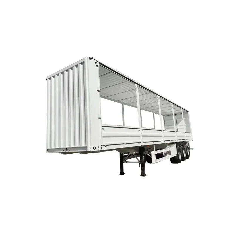 2/3 essieux Van Cargo Box corps rideau côté camion semi-remorque
