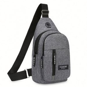 Sac bandoulière en nylon pour homme, design tendance, antivol, sac de poitrine à fermeture éclair, étanche, idéal pour les voyages - Product Image 1
