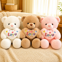 Divers Grands Ours en Peluche Mignons avec Cœur Brodé, Jouet Doux en Peluche, Poupée Ours, Cadeau Saint-Valentin Anniversaire pour Petite Amie