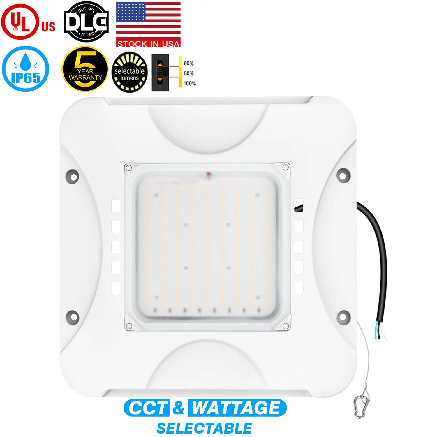 ETL, cETL DLC IP65 주유소 알루미늄 차고 캐노피 LED 천장 조명