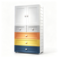 Armoire en plastique pour enfants, 2 portes, 4 tiroirs, 70x38x150CM, grande capacité, placard pour enfants, rangement pour vêtements et jouets de bébé, chambre d'enfant