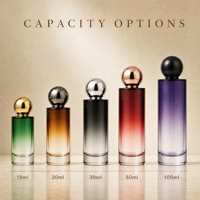 Flacon de parfum de luxe 15ml 20ml 30ml 50ml 100ml, flacon de parfum rond en verre vide avec bouchons, flacon vaporisateur de parfum