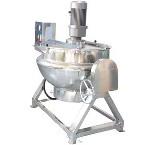 100L 500L thép không gỉ điện sưởi ấm công nghiệp Áo khoác nồi nghiêng mứt nước sốt hơi nước nấu ăn Ấm đun nước với scraper - Product Image 5