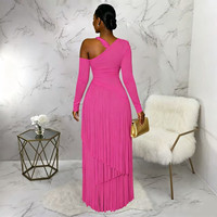 Robes d'automne tendance K11109 pour femmes, robes maxi décontractées élégantes à manches longues avec franges, robes africaines pour femmes, vêtements pour femmes