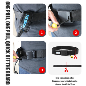 Koetsu เข็มขัดแพดเดิลบอร์ดผ้าอ๊อกซ์ฟอร์ดทนทาน-หัวเข็มขัดปลดเร็วและเชือกดึง, เหมาะกับกระดานโต้คลื่น/เป่าลม, สีดำ - Product Image 2