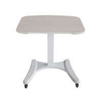 Chariot de bureau mobile pliable pneumatique réglable en hauteur en acier inoxydable pour ordinateur portable