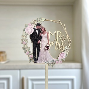 Adorno de Acrílico para Pastel de Mr & Mrs, para Boda, Aniversario, Fiesta de Compromiso, Decoración para Recepción de Despedida de Soltera, para Celebraciones Navideñas - Product Image 5