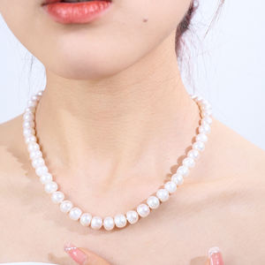 สร้อยคอมุกเทียม3 4 6 8มม. 14K สร้อยคอโชคเกอร์ไข่มุกน้ำจืดสีทอง - Product Image 6