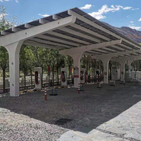 Système de montage de panneaux solaires pour carport en structure acier robuste BIPV, traitement de surface HDG, durée de vie >25 ans pour l'extérieur