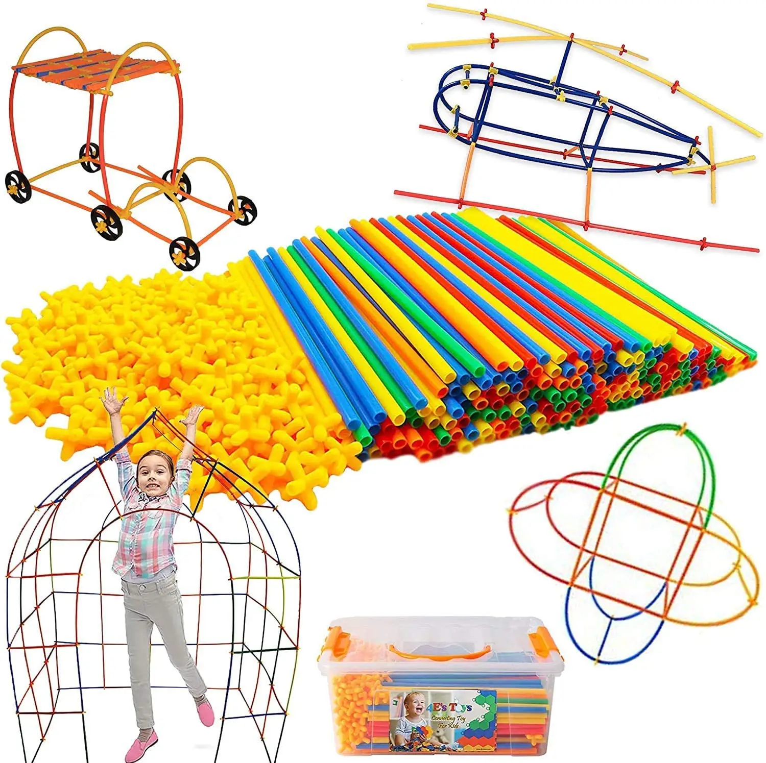 Upgraded Fort Building Kit STEM Kids Toys for 4Year Up Girls Building Toys Indoor Outdoor Toys for Kids DIY Castle Tunnel Gifts