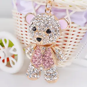 New cute horse clip bear key chain manufacturers wholesale metal point drill keychain color preservation electroplating