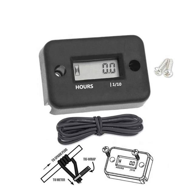 LSQ-01 Digital Hour Meter LCD Counter for ATV Motorcycle Instruments Clocks Snowmobile Gasoline Boat Generator Bike Car