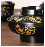 Bol à soupe miso japonais en mélamine de qualité restaurant avec cuillère, idéal pour les hôtels et restaurants - Vente en gros