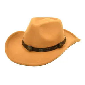 New Design Handmade Wide Brim Jazz Hat High Quality Men Wool Shade Unisex Cowboy Hat