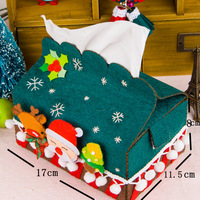 Housse de boîte à mouchoirs en feutre DIY de Noël, boîte à mouchoirs rectangulaire avec ceinture de fixation pour décorations de table, bureau, comptoir, cadeaux pour la maison