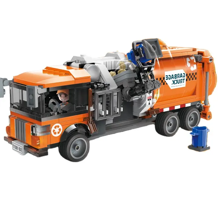 Xingbao 18017 set di blocchi di costruzione per camion della spazzatura fai da te modello legoed build block kid car per blocchi di modelli che costruiscono giocattoli