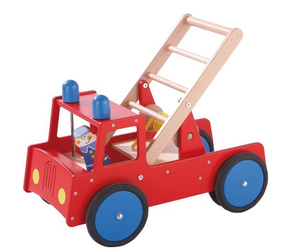 OEM ODM EN-71 Fabrik Baby Blue Holz Push Walker Aktivität blöcke Trolley Auto Spielzeug für Kinder - Product Image 3