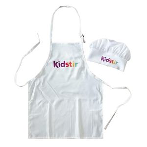 Cheap Wholesale <b>Kids</b> Baking Apron Sets for <b>Painting</b> & Baking Unisex Polyester/Cotton Chef Hat Set with Custom Logo - Product Image 2