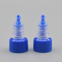 Usine OEM 18 20 24 28mm Bleu Plastique PP Bouche Vis Pointue Twist Top Off Distributeur Bec Bouchon pour Confiture D'encre Cheveux Gel Bouteille D'huile